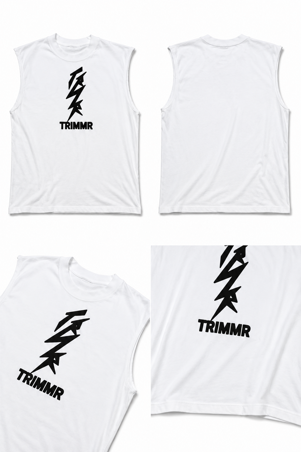 White TRIMMR Essential Muscle Tee
