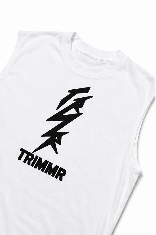 White TRIMMR Essential Muscle Tee